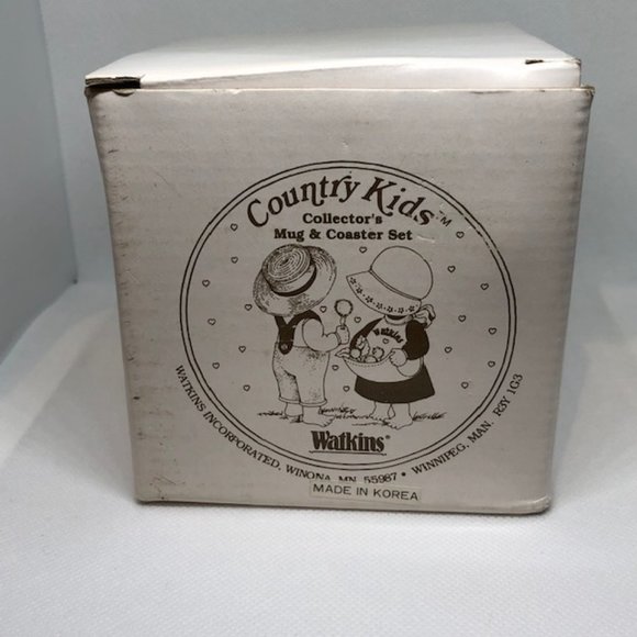 Vtg 1990 Watkins Country Kids Good Friends are Forever Mug and Coaster Set 10oz. - Picture 10 of 15